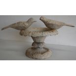 Small cast iron bird urn bath with two birds (41cm x 21cm)