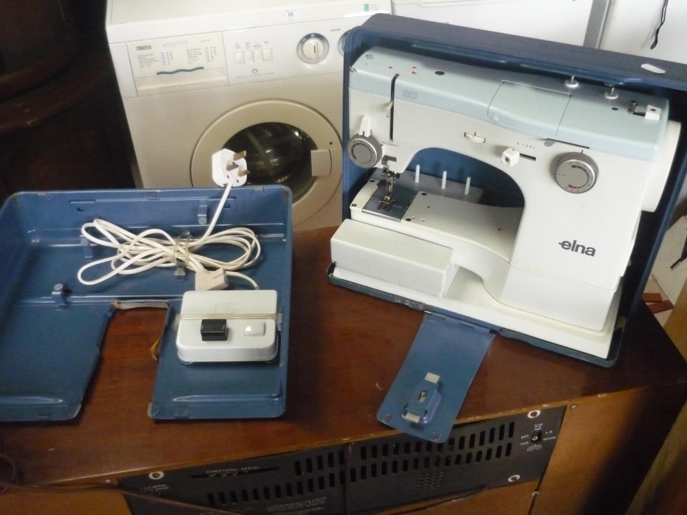 Dynatron "Carnival" mains portable record player complete with instructions, and a Elna electric - Image 2 of 2