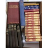 Set of twelve Knight Cabinet Works of Shakespeare in gilt red cloth covers, Mrs Beeton's Book of