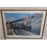 After David Weston: "Castle On The Coast" and reproduction British Railways print after Terrance