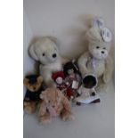 Merrythought white plush teddy bear, DSL model of a white rabbit, Sandra Kuck's "Precious Memories
