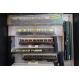 Various boxed N gauge passenger coaches