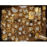 Collection of Saima, Toptimer and other gilt metal cased miniature quartz novelty time pieces