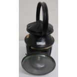 LSWR railway hand lamp 101 & SRW Co with plaque for E & 91, with burner (height 32cm)
