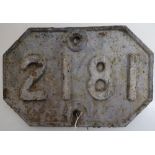 Cast iron GER bridge plate, 2181 (31cm x 21cm)