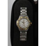 Ladies Tag Heuer professional 200 stainless steel quartz wrist watch, with baton numerals and
