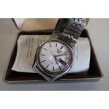 Gents Seiko stainless steel automatic day date wristwatch, with instructions in original box