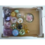 Collection of paperweights including Caithness, Pastel, Misty Scotland and Whirligig, other