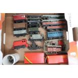Hornby Dublo rolling stock, two bogie bolsters, two brick wagons, other wagons, Dock Authority