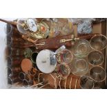 Wyncraft toast rack and marmalade jar holder, vintage decorated glassware, Bentima anniversary clock