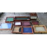 Nine table top display cabinets