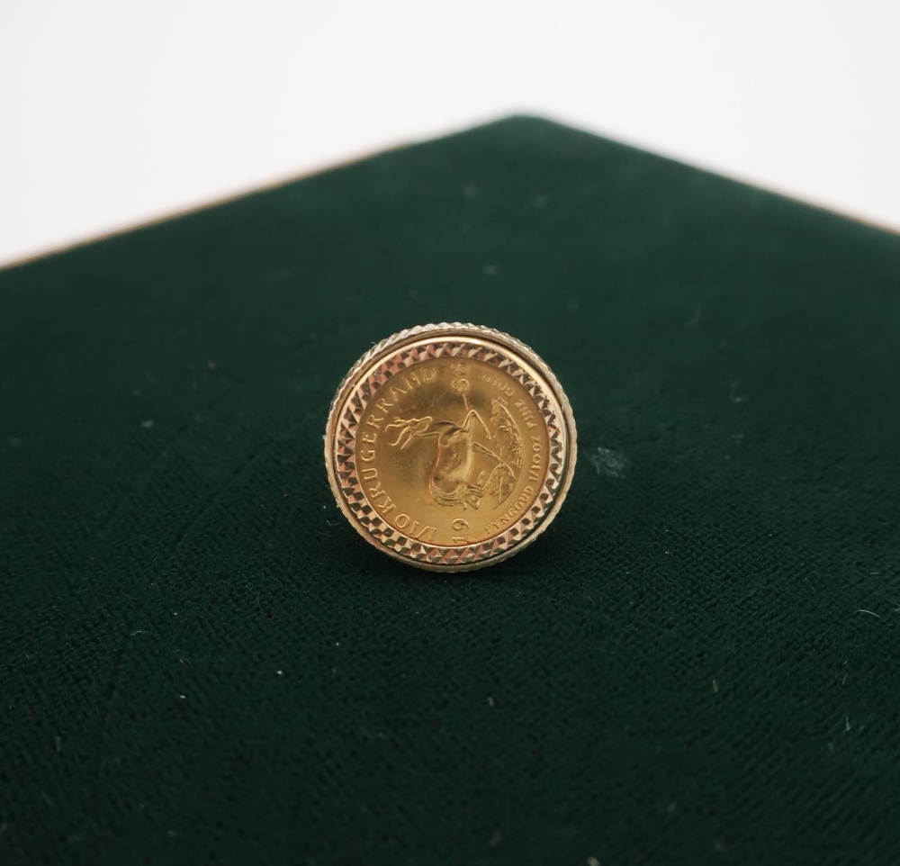 1/10 Krugerrand in 9ct gold hallmarked ring mount 6.9g - Image 2 of 2