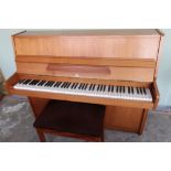 Modern John Broadwood & Sons of London white wood cased overstrung upright piano, by Royal