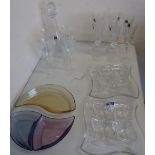 Set of six Da Vinci crystal cut white wine glasses, a similar set of four red wine glasses, Da Vinci