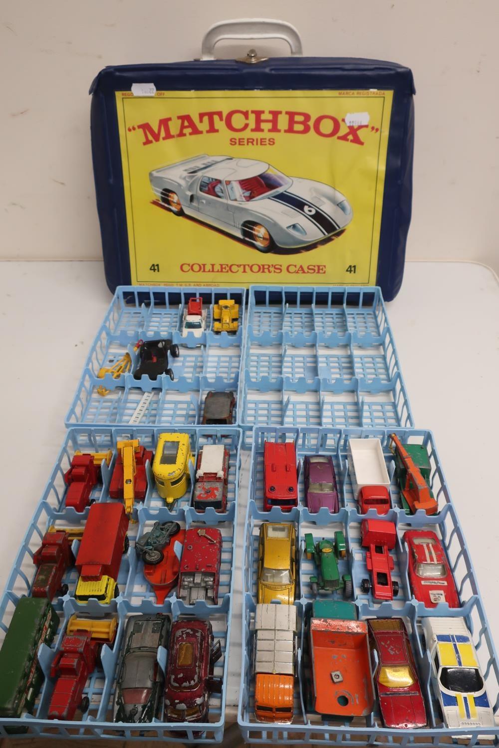 Matchbox Series 41 Collectors Case containing 47 various Lesney Superfast and other small scale