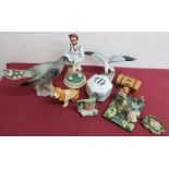 Gobel Silver Gull, Dux bird, Wedgwood Beatrix Potter money box, World of Beatrix Potter Ginger &