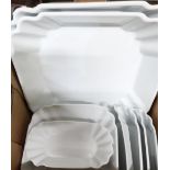 Galzone twelve piece white glazed pottery, pasta bowls and dishes