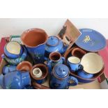 Royal Torquay pottery jardinière, Torquay ware, Motto ware comport, Long Park Torquay coffee pot,