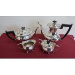 George III style four piece Viners tea service comprising of teapot, hot water jug, sugar bowl and