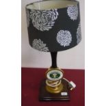 Timothy Taylor & Co Beer pull, now adapted as a table lamp, on wooden base (H57cm)