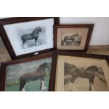 Heavy Clydesdale horse interest; selection of c.1912 photographs including a montage of 12 Craigie