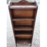 1940s oak four tier open bookcase (48cm x 124cm x 20cm)