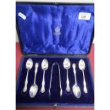 Set of six late Victorian hallmarked silver teaspoons with gadrooned handles, Sheffield 1899, and