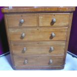 Victorian mahogany chest of two short above three long drawers