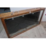 Large table top display cabinet, with hinged lifting top and interior lighting (122cm x 63cm x 18cm)