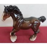 Beswick cantering shire brown shire horse, model 975 (H21cm)