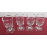 Set of four 19th C glass Rummers (12.5cm high)