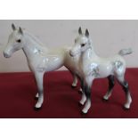 Beswick grey foal model number 1813, and beswick grey arab foal model number 1417