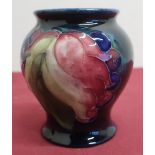 Small c1930's Moorcroft Leaf & Berries pattern baluster vase, impressed signature to base, (H8cm)