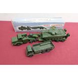 Dinky Supertoys Tank Transporter 660 with Centurion tank in blue striped box, and a Dinky Toys 10
