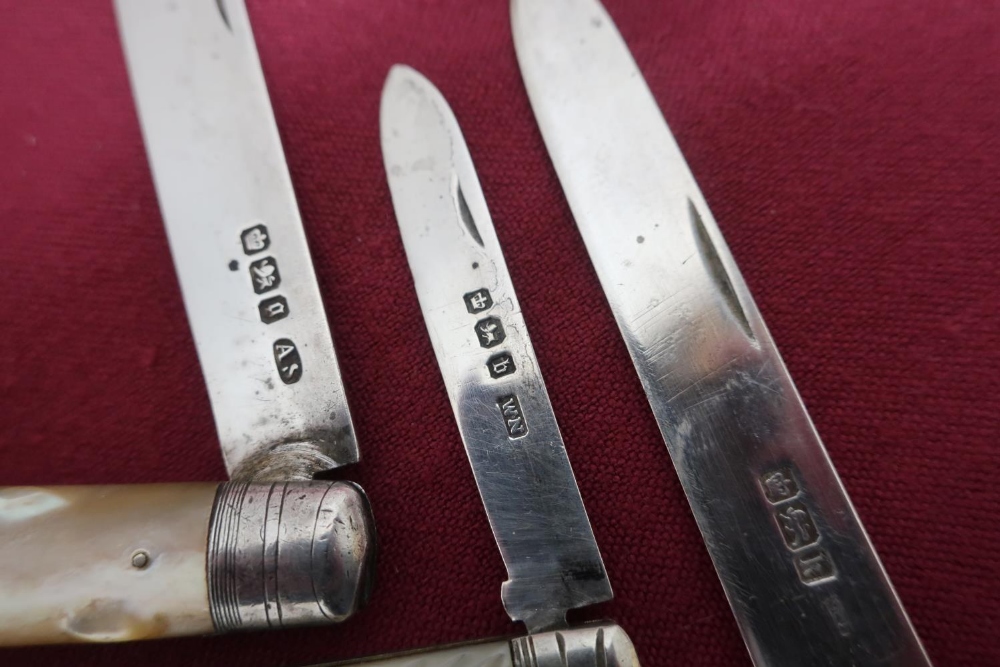 Victorian soft fruit knife, silver blade hallmarked Sheffield 1894 with Mother of Pearl handle, - Image 2 of 2