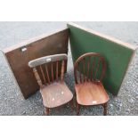 Victorian child's chair, a child's Windsor type chair with arched back and two folding card