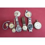 Citron quartz stainless steel wristwatch, integral stainless steel bracelet, Timex automatic