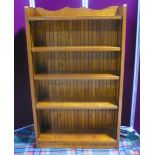 Quality oak four tier open adjustable height bookcase (92cm x 30cm x 151cm)