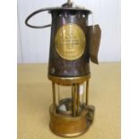 Protector Type SL brass and steel miners lamp No.59 (23cm)