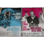 Film posters "Diamonds Are Forever", and "From Russia With Love", starring Sean Connery, printed