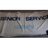 Mid 20th C "Senior Service Satisfy" advertising banner