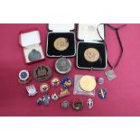 Collection of enamel and other badges including 1950's - 60's Butlins, Filey etc, two Aldershot