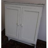 Victorian painted pine wall cupboard, enclosed by two pine cupboard doors (78.5cm x 27cm x 101cm)