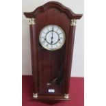 Hermle Vienna style wall clock, triple train movement striking the quarter hours on rods