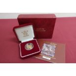 2004 UK Royal Mint gold proof half sovereign, in plastic case, display case and box with COA no.