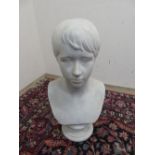 Painted plaster bust, probably Lord Conyers Osborne, son of the Duke of Leeds. (H52cm)