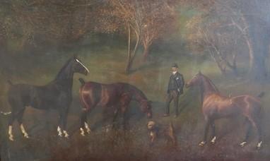 Herbert J. St. John Jones (1870-1939): 'Three Famous Yorkshire Show Hackneys', study of three horses