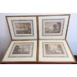 After Claude Larraine, a set of 4 aquatints from Liber Veritatis, in gilt frames with marbled mounts