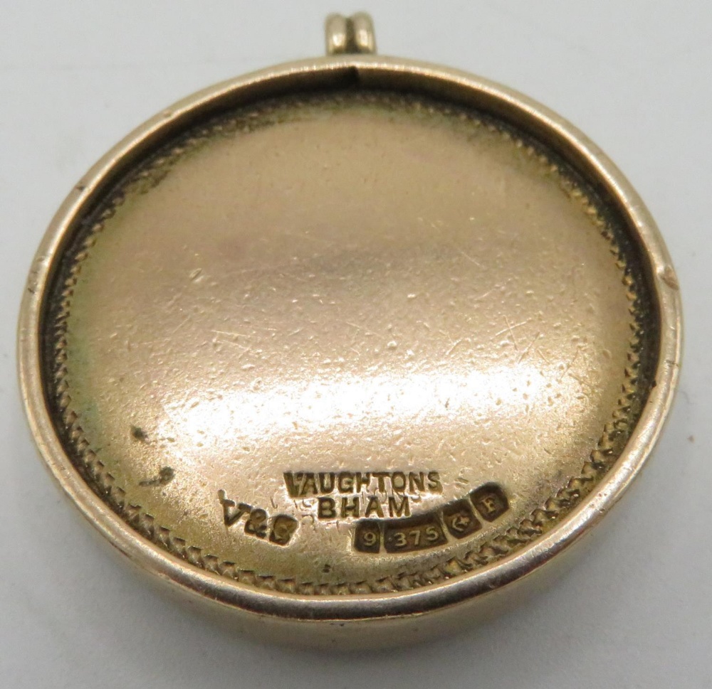 9ct gold hallmarked and enamelled West Riding County 1930-1931 F.A County Cup circular medallion, ( - Image 2 of 2