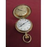 9ct Gold gents full hunter pocket watch with swiss lever movement hallmarked London, 1920